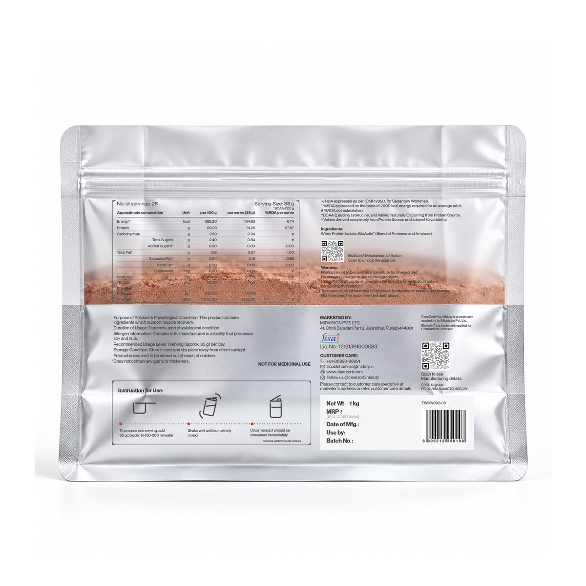 Whey Protein ISOPRIME - Isolate + Concentrate | 27g | 1kg | Rich Chocolate
