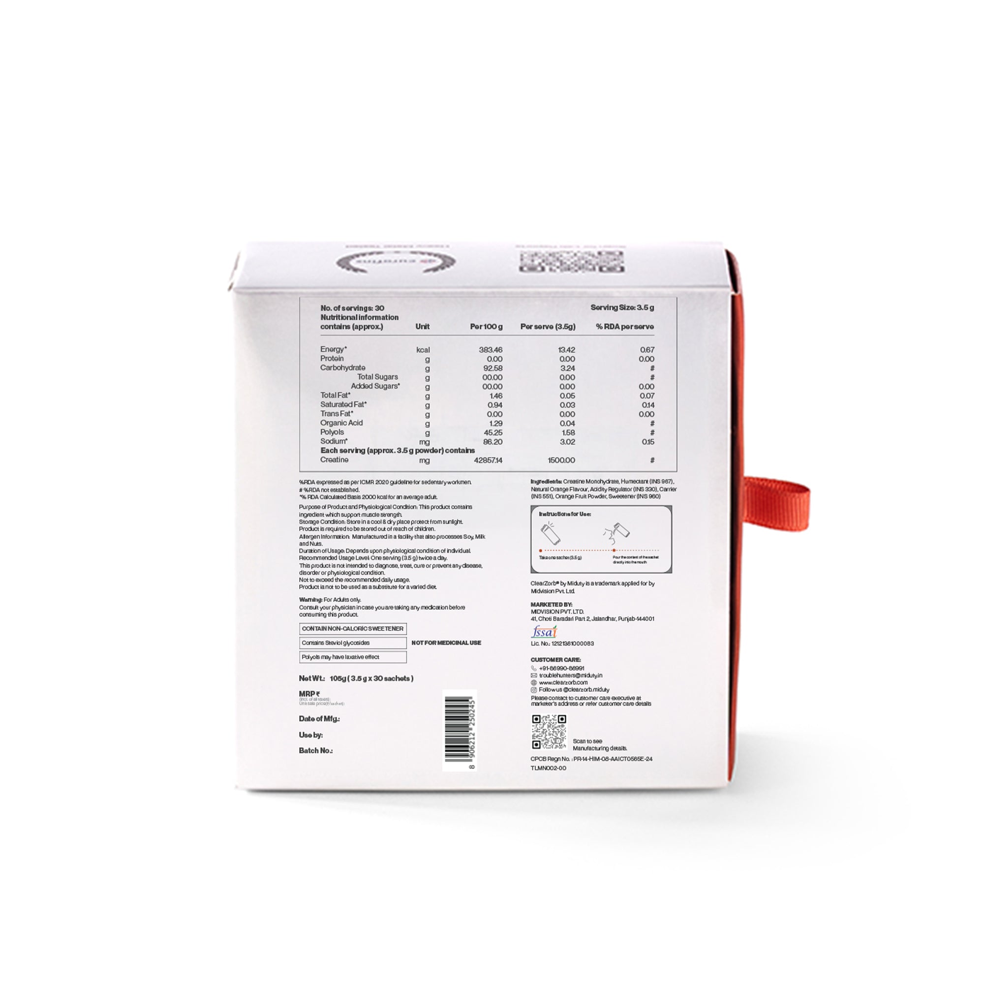 Mouth Dissolving Creatine Monohydrate (30 Sachets)