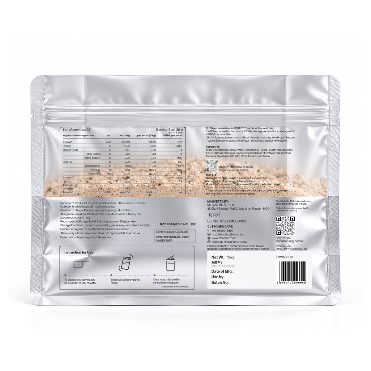 Whey Protein ISOPRIME - Isolate + Concentrate | 27g | 1kg | Café Mocha