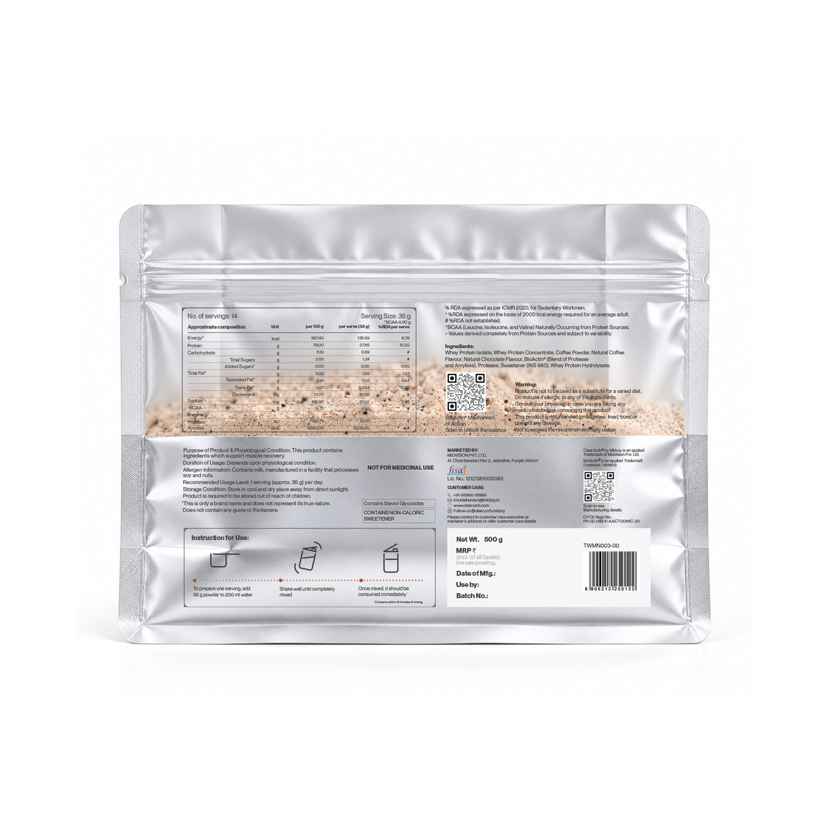 Whey Protein ISOPRIME - Isolate + Concentrate | 27g | 500g | Café Mocha