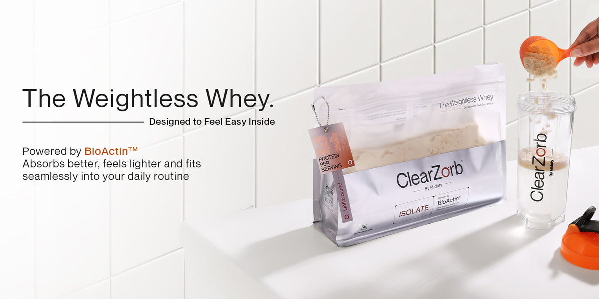 The Weightless Whey: ClearZorb whey isolate powered by BioActin™, designed to feel easy inside